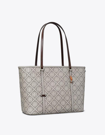 T Monogram Zipper Tote Bag