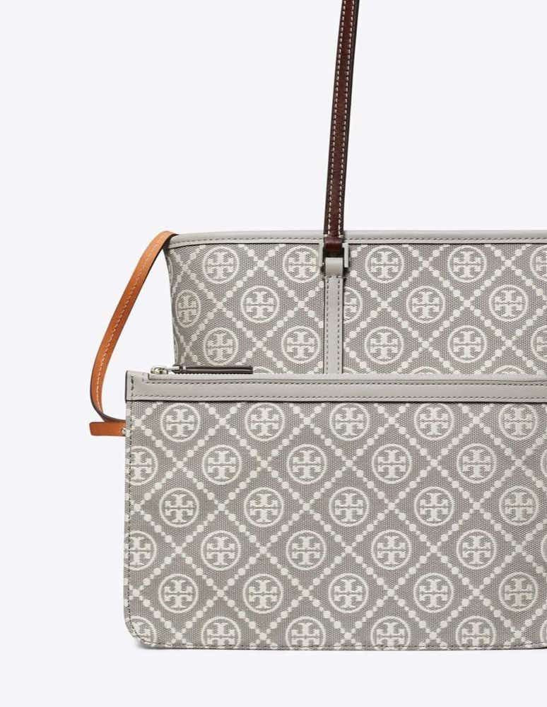 T Monogram Zipper Tote Bag