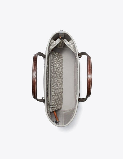 T Monogram Zipper Tote Bag