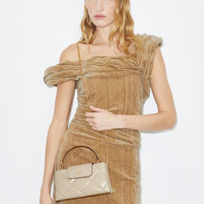 Kira Diamond Quilt Top-Handle Bag