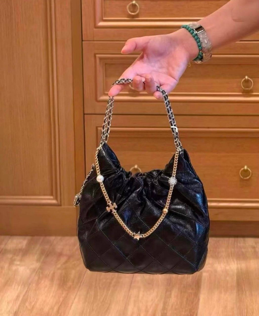 Fleming Distressed Leather Hobo Bag