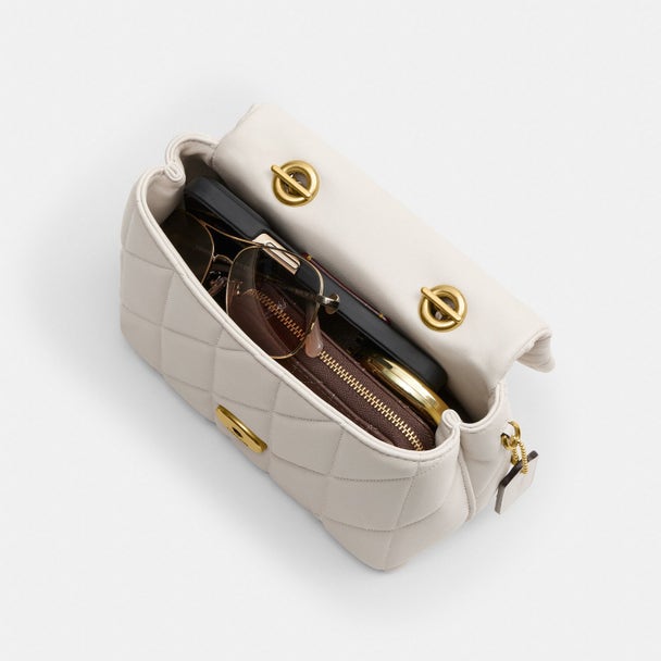 Coach Quilted Tabby 20 shoulder bag in brown nappa leather