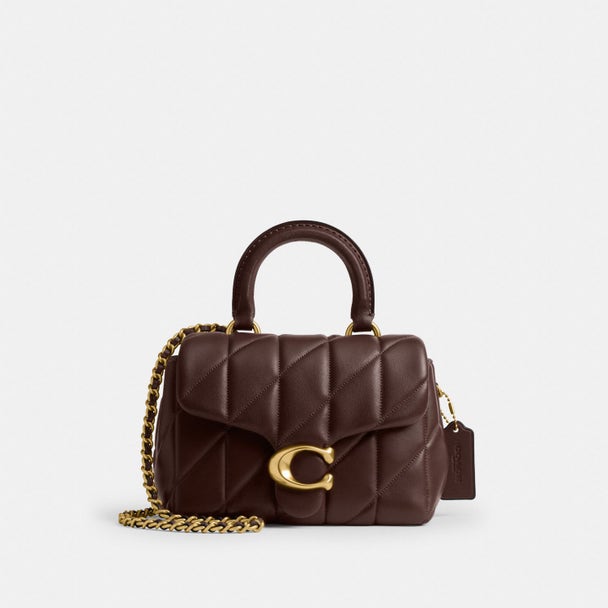 Coach Quilted Tabby 20 shoulder bag in brown nappa leather