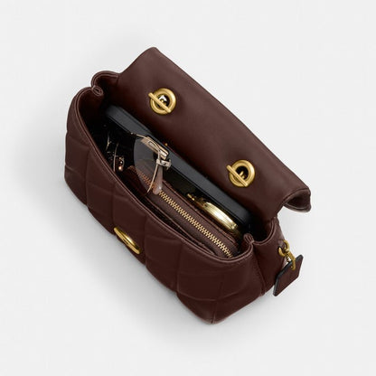 Coach Quilted Tabby 20 shoulder bag in brown nappa leather